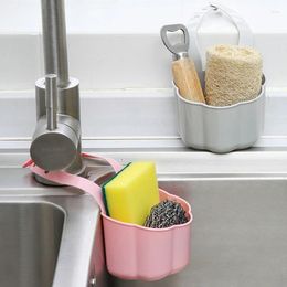 Kitchen Storage Sink Drain Holder Adjustable Tap Soap Sponge Hanging Basket For Bathroom Accessories