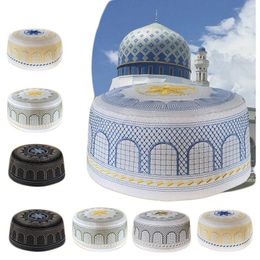 Ethnic Clothing Muslim Men Prayer Cap Hat Cotton Embroidery Leisure Saudi Arabia Islamic Caps Headscarf Topkippot Turban