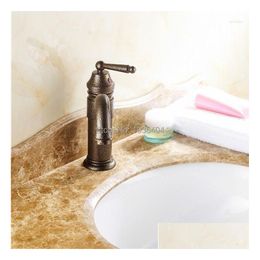 Bathroom Sink Faucets Luxury Ancient Roman Bronze Mixer Taps Deck Mounted Single Hole Kitchen Rb1014 Drop Delivery Dhcib