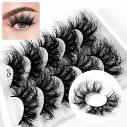 False Eyelashes 5 Pairs 8D Wispy Faux Mink Lashes Cat Eye Natural Look Fake Dramatic Curly Long Thick Volume
