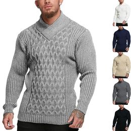 Men's Jackets Spring Sweater Mens Solid Color Long Sleeve Knitwear