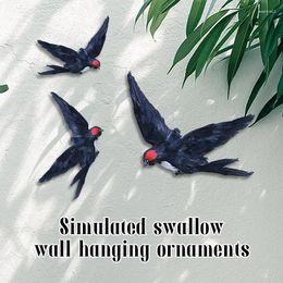 Decorative Figurines Simulated Swallow Wall Hanging Decor Crafts Background Bird Pography Props Real Feathers Ornaments