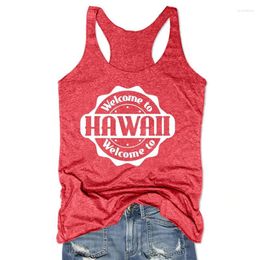 Women's Tanks Welcome To Hawaii Tank Top Women Gifts Girls Trip White Summer Clothing L