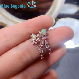 Stud Earrings Natural Opal For Women Anniversary Wedding Romantic Gift Fine Jewelry 925 Sterling Silver Girl Friend 4 5MM Gemstones