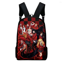 Backpack Hip Hop Novelty Kakegurui Notebook Backpacks Pupil School Bags 3D Print Oxford Waterproof Boys/Girls Laptop