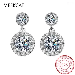 Stud Earrings 2.6cttw Real D Color 4mm 6.5mm Full Moissanite Pendant Earring For Women S925 Sterling Silver Ear Fine Jewelry