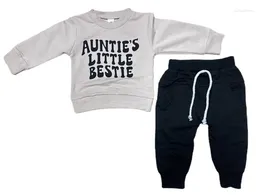 Clothing Sets 0-3Yrs Baby Girls Boys Letters Clothes Set Cotton Long Sleeve Sweatshirts Pocket Pants Spring Autumn Kids Tracksuits