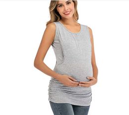 Maternity Tops Tees Summer Short Sleeve Breastfeeding Tops Maternity Casual Clothes Cotton Nursing T-shirt For Pregnant Women Large Size S-XXL Y240518