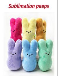 Sublimation Easter Bunny Peeps Party Supplies peeps plush Bunny Rabbit Dolls Simulation Stuffed Animal for kids Gift Soft Pillow4950016