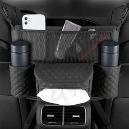 Storage Bags Auto Seat Middle Box Universal Hanging Car Organiser PU Leather Phone Tissue Drink Purse Holder Interior Accessories