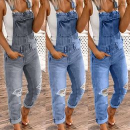 Women's Jeans Casual Jumpsuits Denim Bib Washed Overalls Rompers Ripped Women Designer Pants Woman Jean Stretch Leggings For