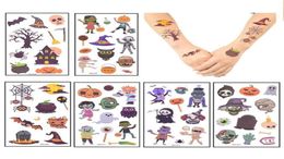 612pcs Cartoon Tattoo Sticker Fake Pumpkin Witch Ghost Temporary For Festival Party Halloween Decor Supplies Decoration20009361354165