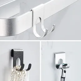 Hooks 200Pcs/Lot Aluminium Alloy Hook Shower Glass Door Free Hole Shaver Holder Rack Hanger Plug Organiser Towel