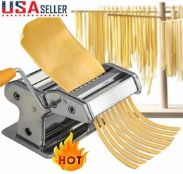 Steel Pasta Maker Noodle Making Machine Dough Cutter Roller With Handle gqGN9099482