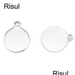 Charms 16Mm Stainless Steel Stam Ag Charm For Jewellery Metal Blanks Round Dog Tags Personalised Whole 200Pcs1275F Drop Delivery Finding Dheos