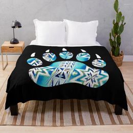 Blankets Native Bear Print Turquoise/White Staring Kawaii Bedding Soft Throw Blanket