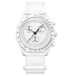 Wristwatches Original Brand Qualtiy Watch Multifunction Plastic Case Moon Watches For Mens Ladies Business Chronograph Explore Planet