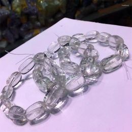 Link Bracelets Natural Freeform Green Crystal Bracelet Real Fashion Healing Fengshui Handring Fine Jewellery 1pcs 10-13MM