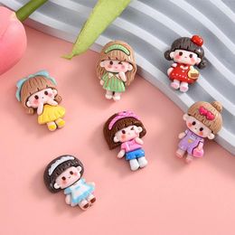 Decorative Figurines 10PCS Shiny Fashion Girl Series Resin Flat Back Cabochons For Hairpin Scrapbooking DIY Jewellery Craft Decoration