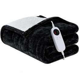 Electric Blanket Hyleory Heated Sherpa Throw For Winter 6 Heat Settings Heating With 9Hrs Timer Shut Drop Delivery Dh2Oc