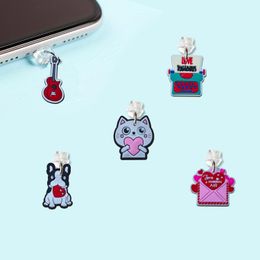 Cell Phone Straps Charms Valentines Day Three Cartoon Shaped Dust Plug Charging Port Charm For Type-C Anti Plugs Android Phones Cute A Otf8R