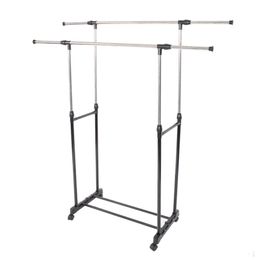 Simple Stretching Clothes Hanger Movable Assembled Coat Rack Stand With Shoe Shelf Adjustable Clothing Closet Bedroom Furniture 205979542