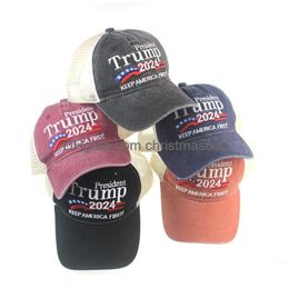 Party Hats Donald Trump 2024 Cap Embroidered Baseball Hat With Adjustable Strap 5 Colors Drop Delivery Home Garden Festive Supplies Dhans