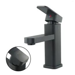 Bathroom Sink Faucets Matte Black Square Basin Faucet & Cold Water Tap 304 Stainless Steel Waterfall Mixer Taps Deck Mounted