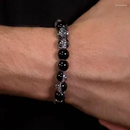 Bangle 1pc Stylish And Simple Glass Ball Bead Men's Bracelet Daily Versatile Accessory