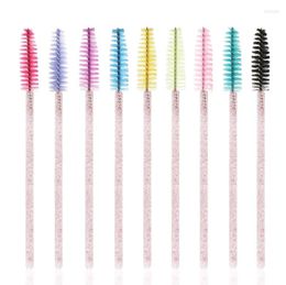 Makeup Brushes 50 Pcs Disposable Crystal Eyelash Extension Brush Diamond Handle Mascara Wands Women Tools6505747