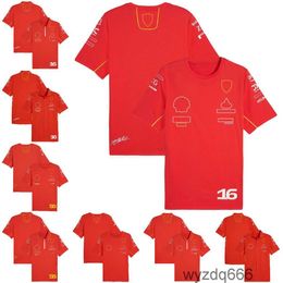 2024 F1 Driver T-shirt Formula 1 Mens Polo Shirts New Season Red Team Uniform Clothing Racing Suit Motorsport Jersey YRE7
