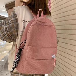 Backpack 2024 Corduroy Backpacks For Women Fashion Winter Casual Style Ladies Solid Color Back Pack Female Teen Girls Men School