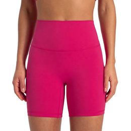 Lu Allinea Shorts Summer Sport Yoga Women's High Waist Hip Lift Runng Fiess Shorts Ll Lmeon Gym Woman