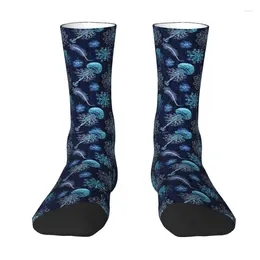 Men's Socks Kawaii Mens Luminocean Jellyfish Dress Unisex Breathbale Warm 3D Print Crew