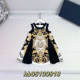 kids Dresses Spring/summer Sleeveless Tank Top Dress Polyester Fiber High Definition Digital Printing Inner Lining Pure Cotton