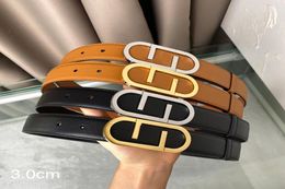 Classic Designer Belt Man Woman Belts Cowhide Leather Smooth Gold Sliver Black Buckle 30cm wide 4 Optional Top Quality with Box1044456