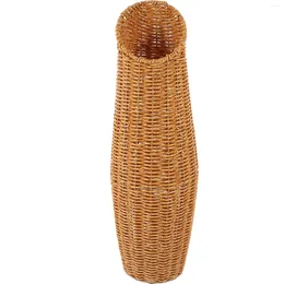 Vases Floor Vase Imitation Rattan Weaving Flower Office Home Decoration Dried Large Decorative