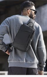 Sling Bag, Men's Chest Bag Shoulder bags Casual Crossbody Sling Backpack with USB Charging Port for Men and Women