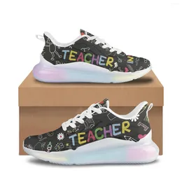 Casual Shoes Teacher Printed Light Outdoor Mesh Breathable Sport Sneakers Training Air Cushion Womens Running