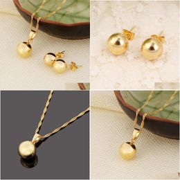 Earrings Necklace Sky Talent Bao Ball Pendant Jewelry Set Fine Gold Gf Women Party Best Gifts Joias Ouro Mujer Drop Delivery Sets Otid5