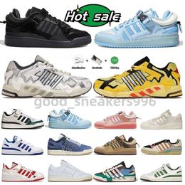 Basketball Shoes Shoes Mens Bad Bunny x Forum Buckle Low Women Men Women Buckle Cream Yellow Blue Tint Easter Egg Outdoor Sports Sneakers Mens