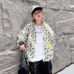 Jackets Thin Children's Ice Silk Sun Protection Clothing Summer 2024 Boys' Hooded