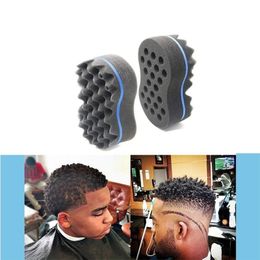 2024 Double Sided Wave-shaped Sponge Brushes Multi-holes Side Braid Twist Hair Curl Wave Hair Sponge Brush Comb Hair Styling Toolsfor wave hair sponge