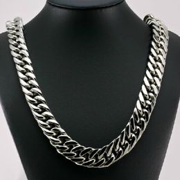 New Style Cool Men Jewelry 15mm 24'' Huge Large Stainless Steel Heavy Chunky Curb Link Necklace Chain for xmas holiday Gift 201L