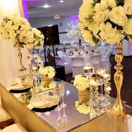 Party Decoration With Stand )Luxury Tall Geometric Metal Gold Silver Wed Flower Events Decorations Centrepieces For Wedding Table