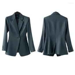 Women's Two Piece Pants Grey Suit Sets Notch Collar Blazer Pencil Formal Pantsuit For Professional Outfits Women Jacket