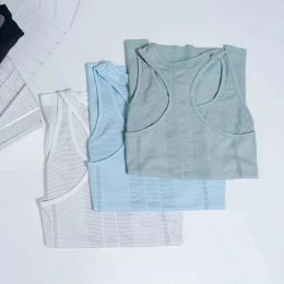 Yoga Tank Tops Womens T Shirt Women Summer Cotton Sleeveless Vest Quickdrying Mesh Sports Lemon Top Fitness Clothing Tshirt Gym Wear Workout Tops
