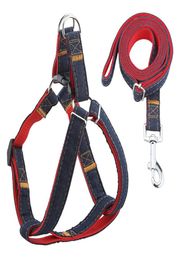 Dog Leash Harness Adjustable Durable Leash Set Heavy Duty Denim Dog Leash Collar for Small Medium and Large Dog Perfect for 8003631