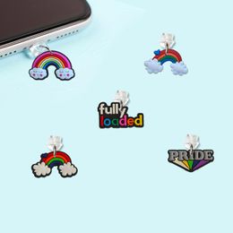 Cell Phone Straps Charms Rainbow 24 Cartoon Shaped Dust Plug Anti Charm For Type-C Compatible With Cute Drop Delivery Otptc