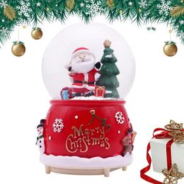 Decorative Figurines Santa Snow Globes Musical Claus Globe With Music Christmas Home Decorations For Table Mantel Bookshelf Desktop